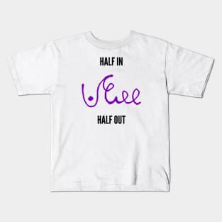 half in half out podcast shorthand black and purple Kids T-Shirt